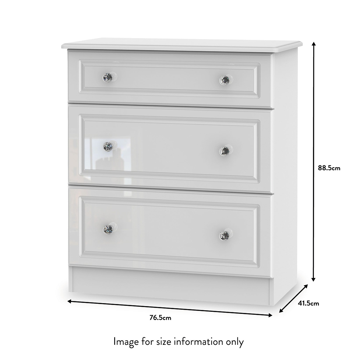 Kinsley White Gloss 4 Piece Bedroom Set from Roseland size