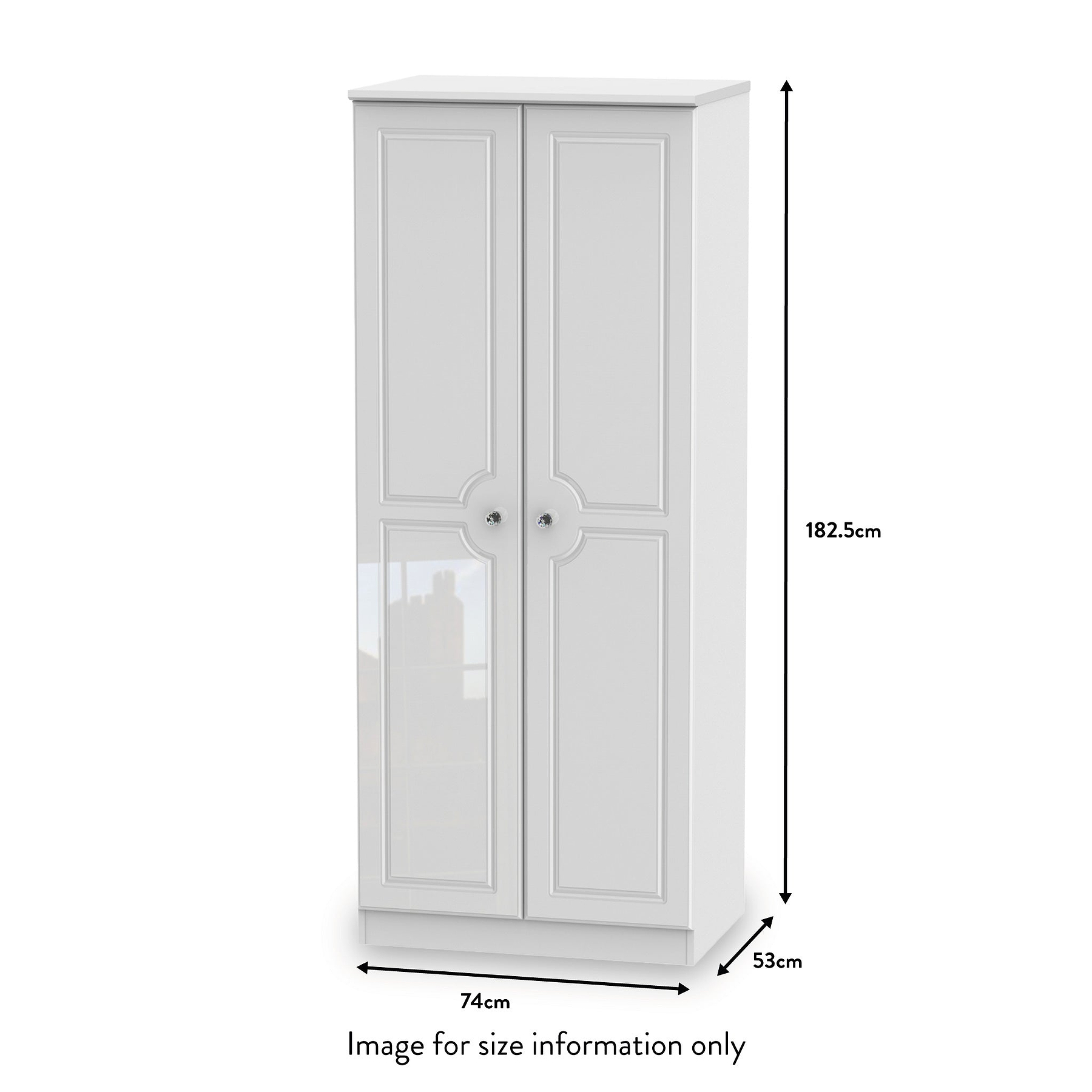 Kinsley White Gloss 4 Piece Bedroom Set from Roseland size