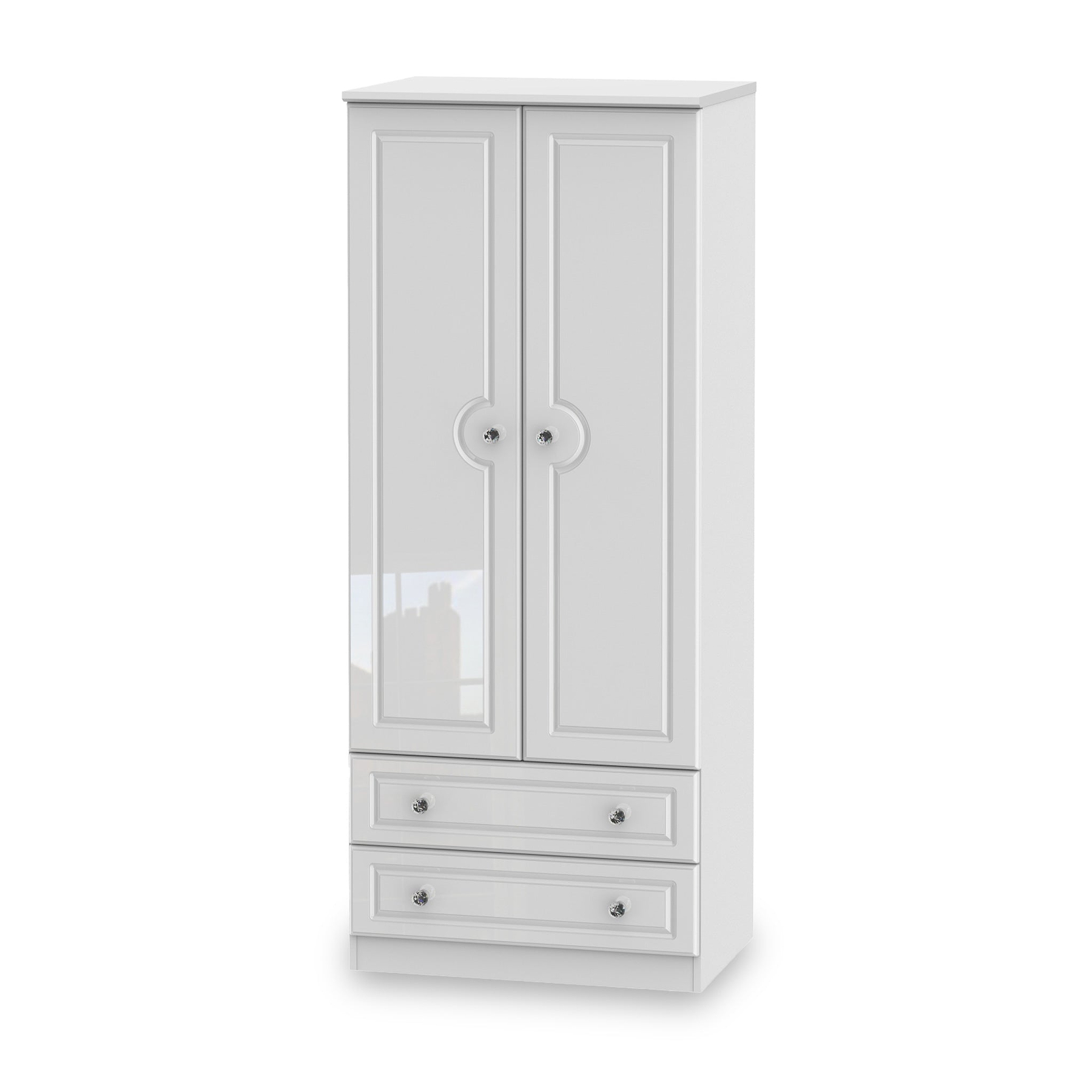 RFBAL061WG Kinsley White Gloss 2 Door 2 Drawer Wardrobe from Roseland