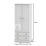RFBAL061WG Kinsley White Gloss 2 Door 2 Drawer Wardrobe from Roseland size