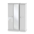 Kinsley White Gloss Triple Wardrobe with Mirror from Roseland