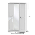 Kinsley White Gloss Triple Wardrobe with Mirror from Roseland size