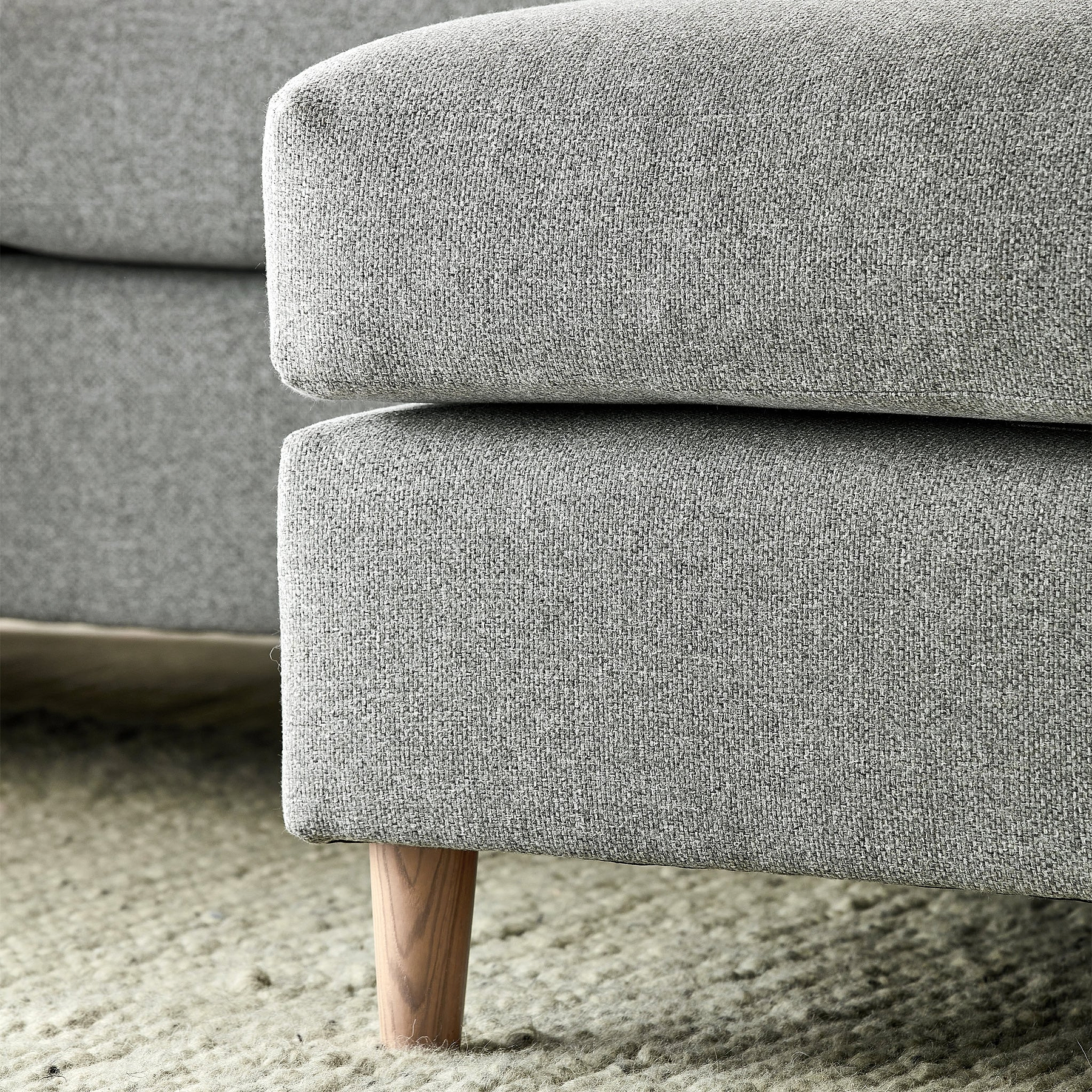 Justin Silver Right Hand Chaise Sofa