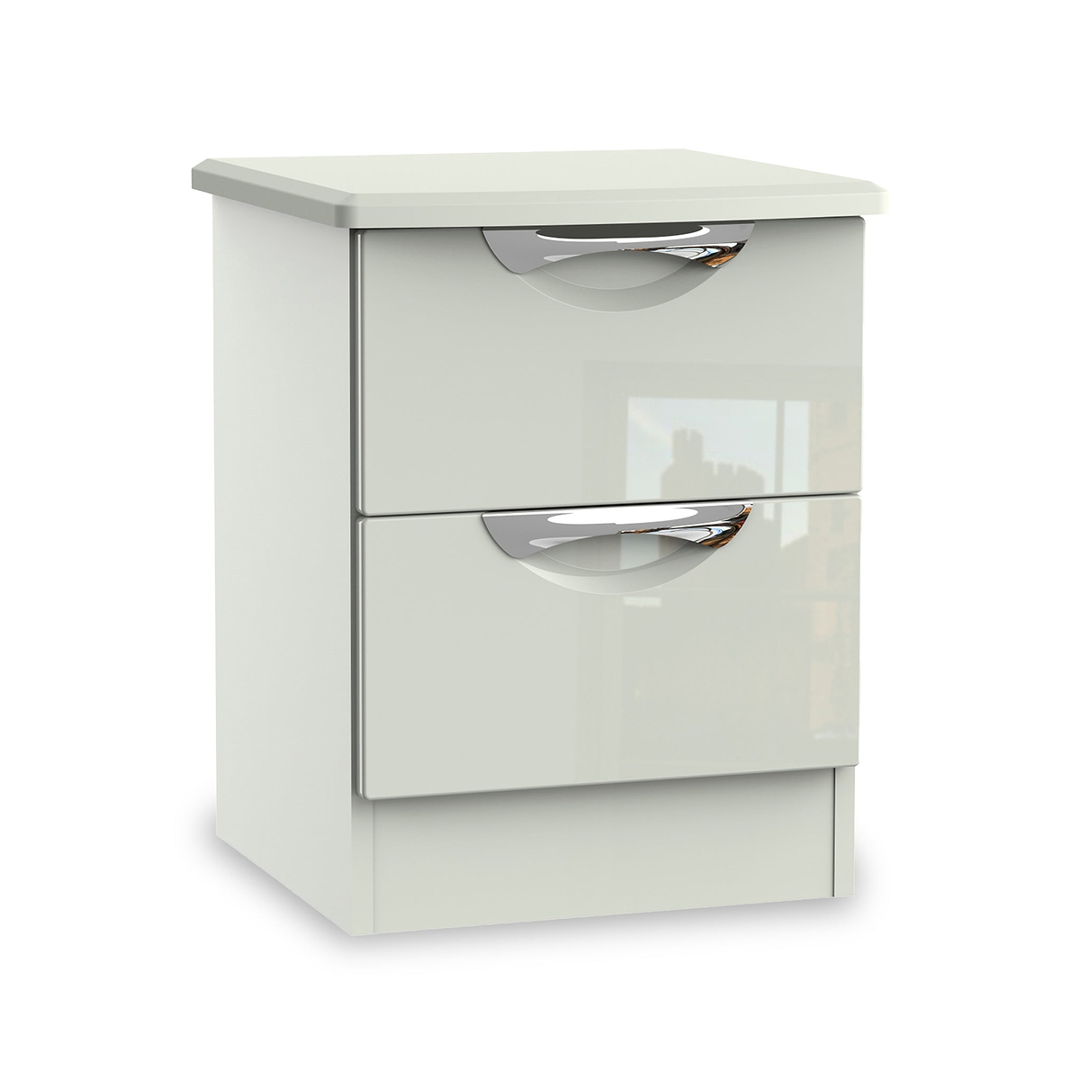 Beckett Cream Gloss Wireless Charging 3 Drawer Bedside