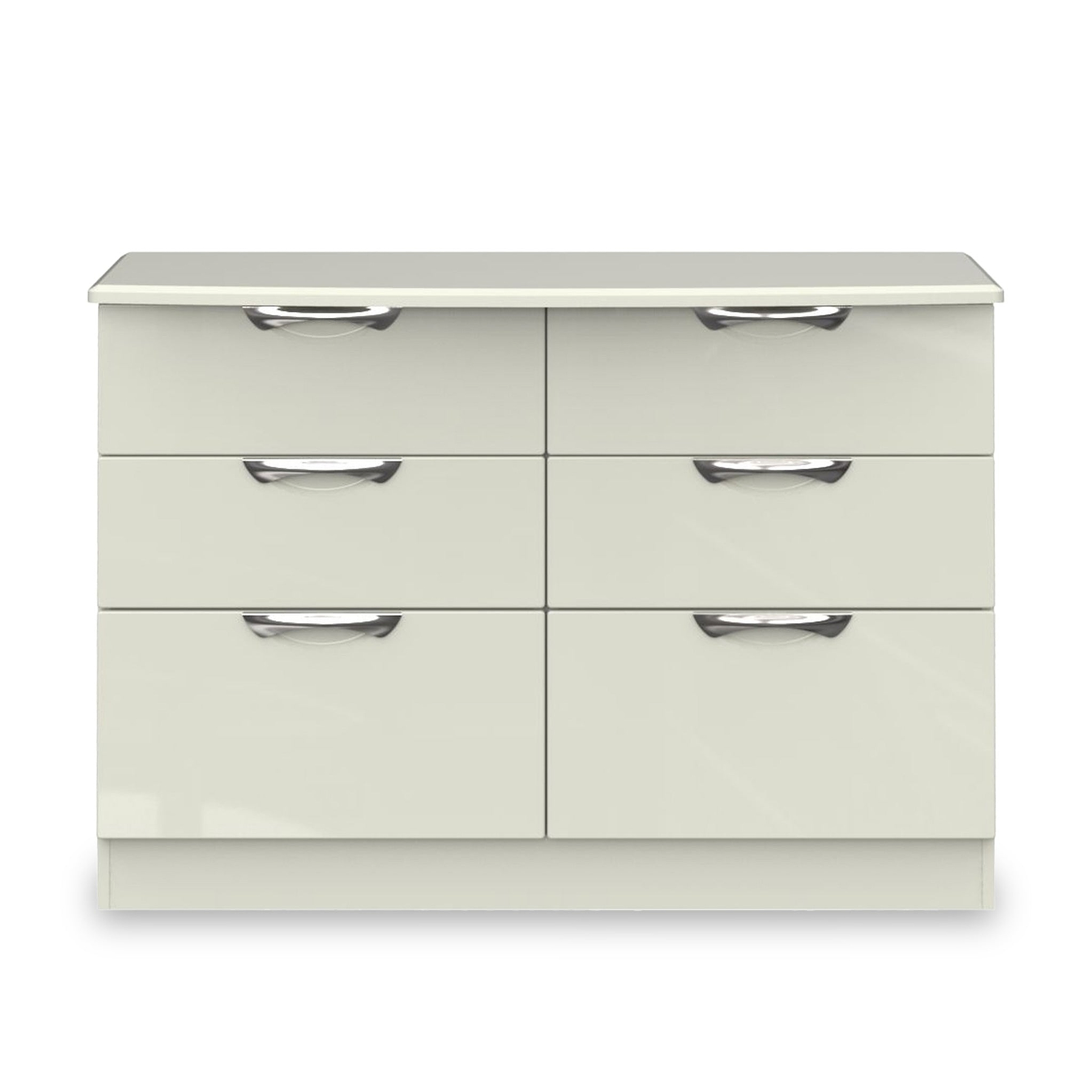Beckett Cream Gloss 6 Drawer Wide Chest from Roseland