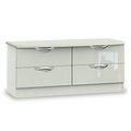 Beckett Cream Gloss 4 Drawer Low Storage Unit from Roseland