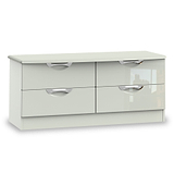 Beckett Cream Gloss 4 Drawer Low Storage Unit from Roseland