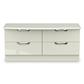 Beckett Cream Gloss 4 Drawer Low Storage Unit from Roseland
