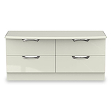 Beckett Cream Gloss 4 Drawer Low Storage Unit from Roseland