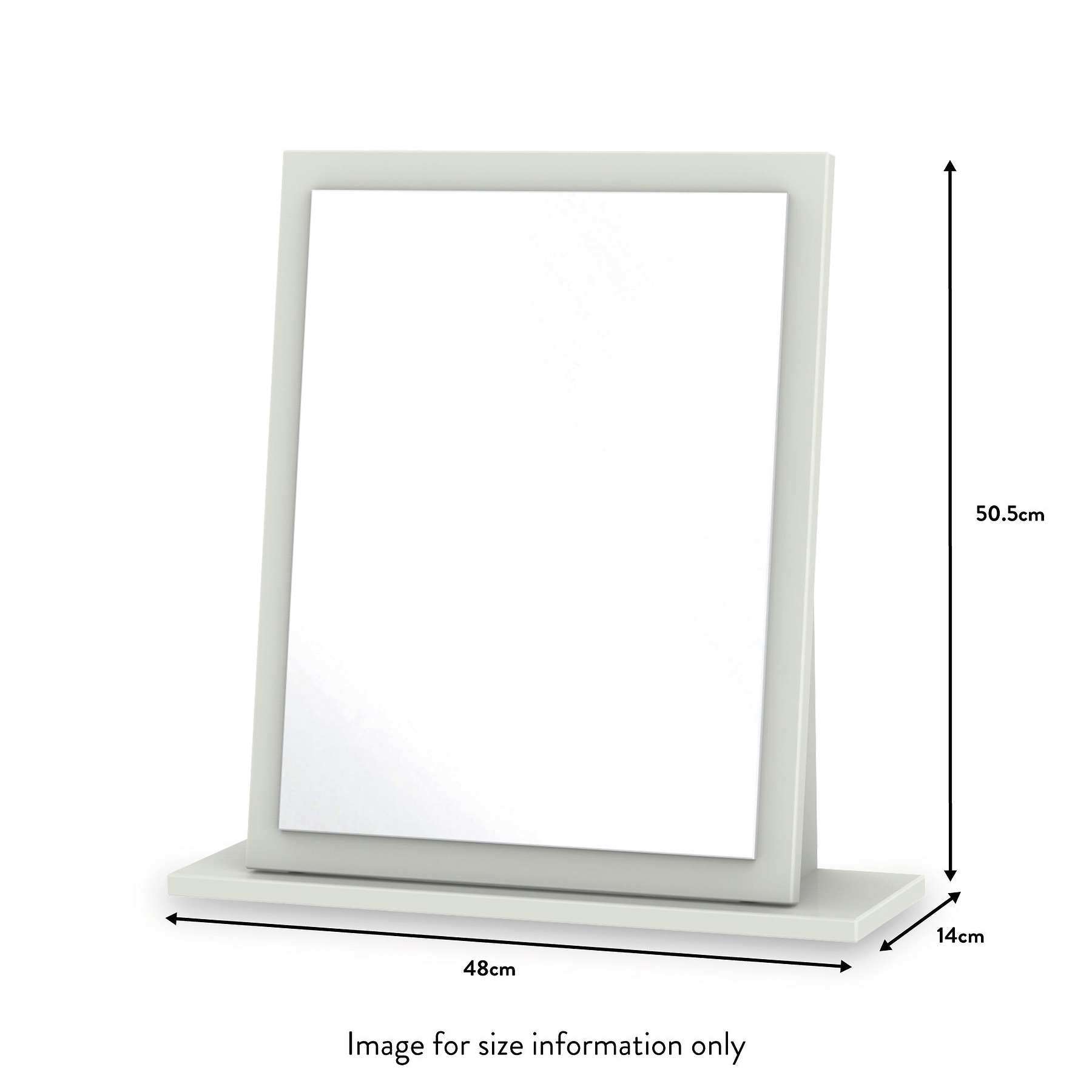 Beckett Cream Gloss Table Top Mirror from Roseland size