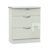 Beckett Cream Gloss 3 Drawer Deep Chest from Roseland
