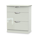Beckett Cream Gloss 3 Drawer Deep Chest from Roseland