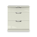 Beckett Cream Gloss 3 Drawer Deep Chest from Roseland