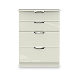 Beckett Cream Gloss 4 Drawer Deep Chest from Roseland