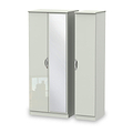Beckett Cream Gloss Triple Mirror Wardrobe from Roseland