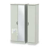 Beckett Cream Gloss Triple Mirror Wardrobe from Roseland