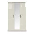 Beckett Cream Gloss Triple Mirror Wardrobe from Roseland