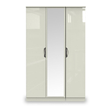 Beckett Cream Gloss Triple Mirror Wardrobe from Roseland