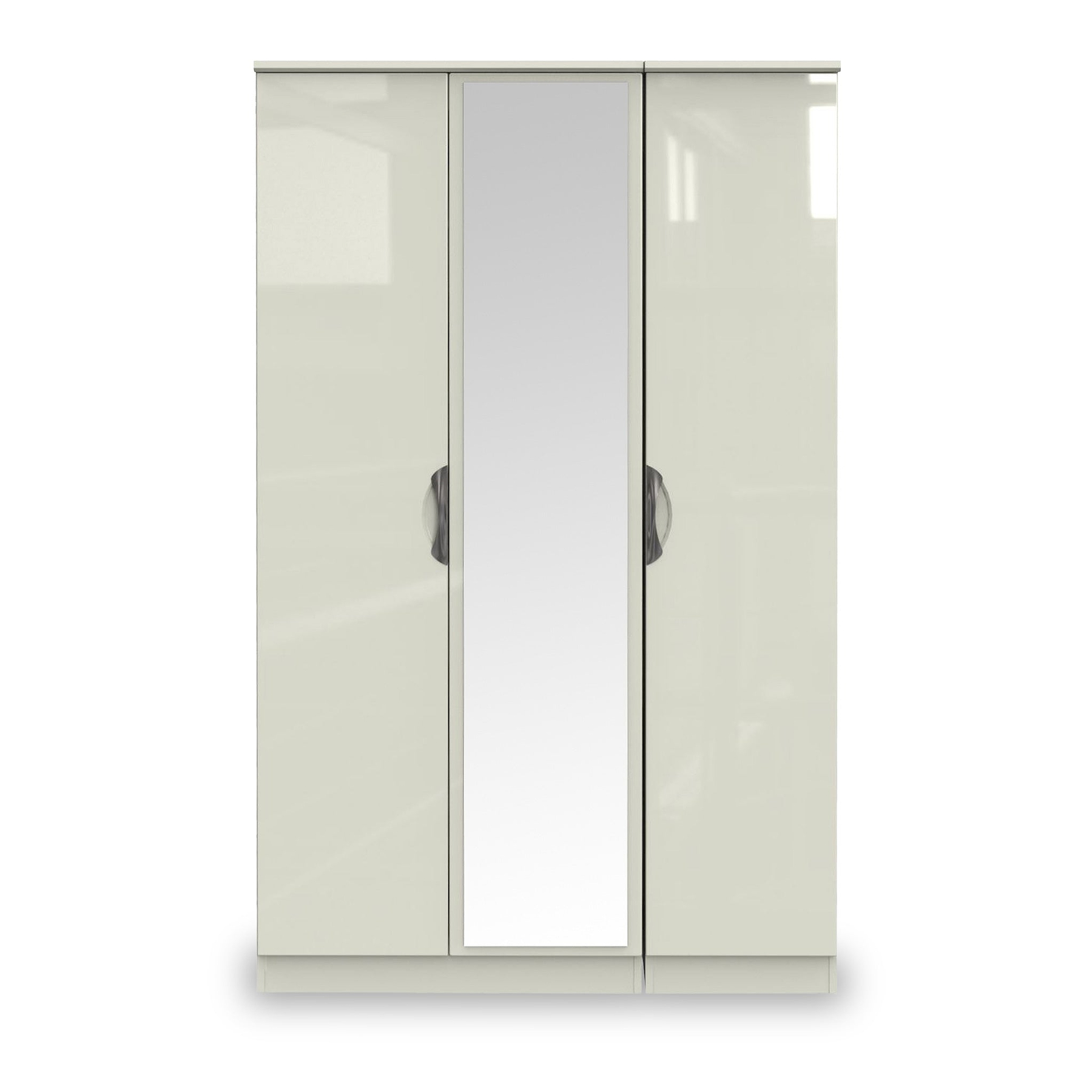 Beckett Cream Gloss Triple Mirror Wardrobe from Roseland