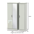 Beckett Cream Gloss Triple Mirror Wardrobe from Roseland size