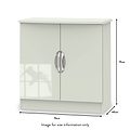 Beckett Cream Gloss 2 Door TV Unit from Roseland size