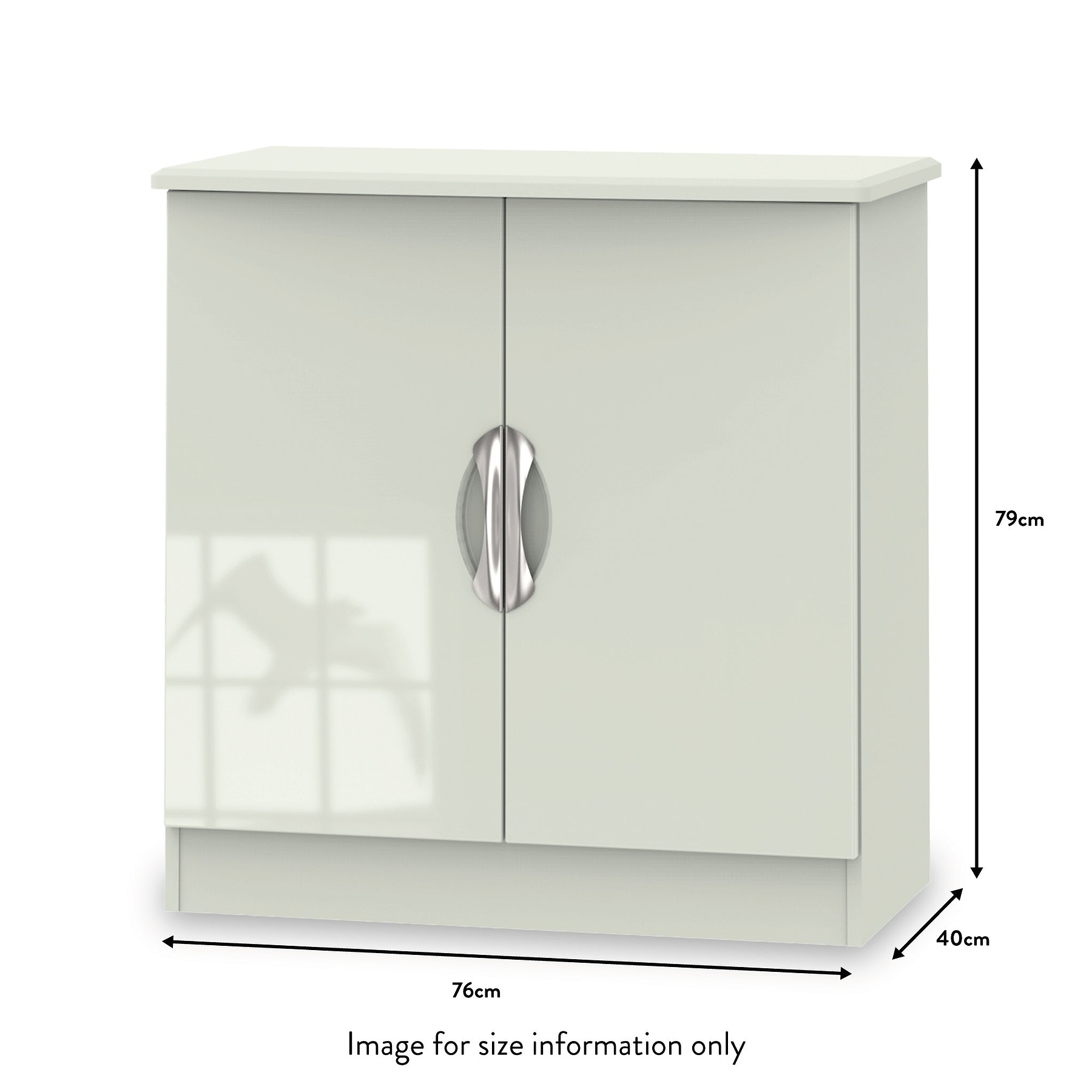 Beckett Cream Gloss 2 Door TV Unit from Roseland size
