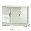 Beckett Cream Gloss 3 Door Sideboard from Roseland size