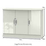 Beckett Cream Gloss 3 Door Sideboard from Roseland size