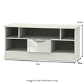 Beckett Cream Gloss 1 Drawer TV Unit from Roseland size