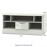 Beckett Cream Gloss 1 Drawer TV Unit from Roseland size