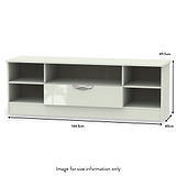 Beckett Cream Gloss Wide TV Unit from Roseland size