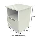 Beckett Cream Gloss 1 Drawer with Open Shelf Lamp Table from Roseland