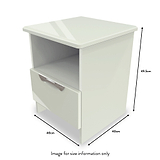 Beckett Cream Gloss 1 Drawer with Open Shelf Lamp Table from Roseland