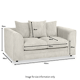 Bletchley Cream Jumbo Cord 2 Seater Sofa dimensions