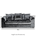 Tamara Black Crushed Velvet 3 Seater Sofa dimensions