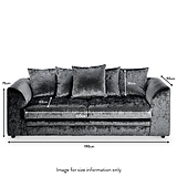 Tamara Black Crushed Velvet 3 Seater Sofa dimensions