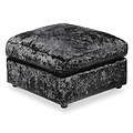 Tamara Black Crushed Velvet Footstool from Roseland Furniture