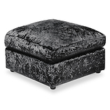 Tamara Black Crushed Velvet Footstool from Roseland Furniture