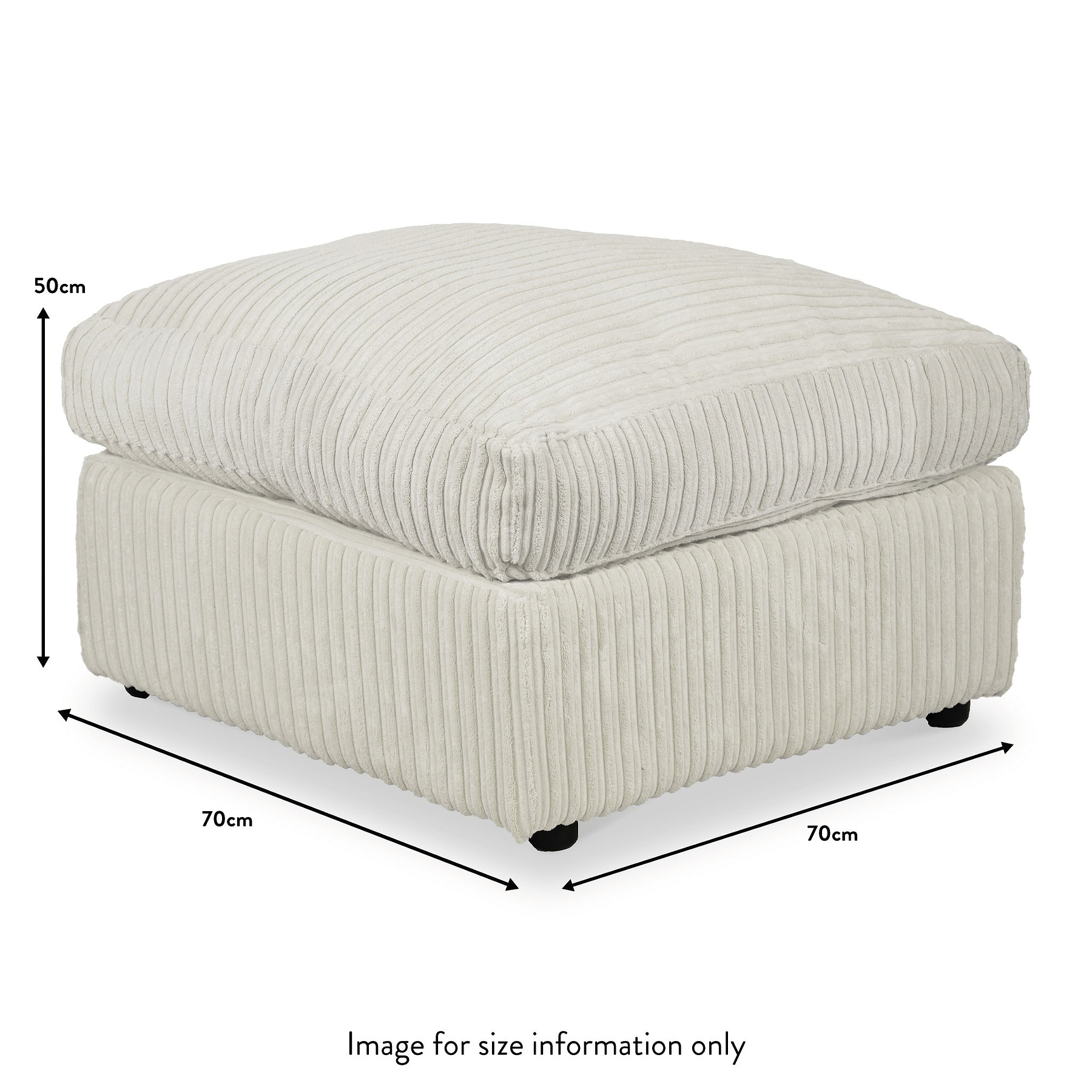 Bletchley Cream Jumbo Cord Footstool dimensions