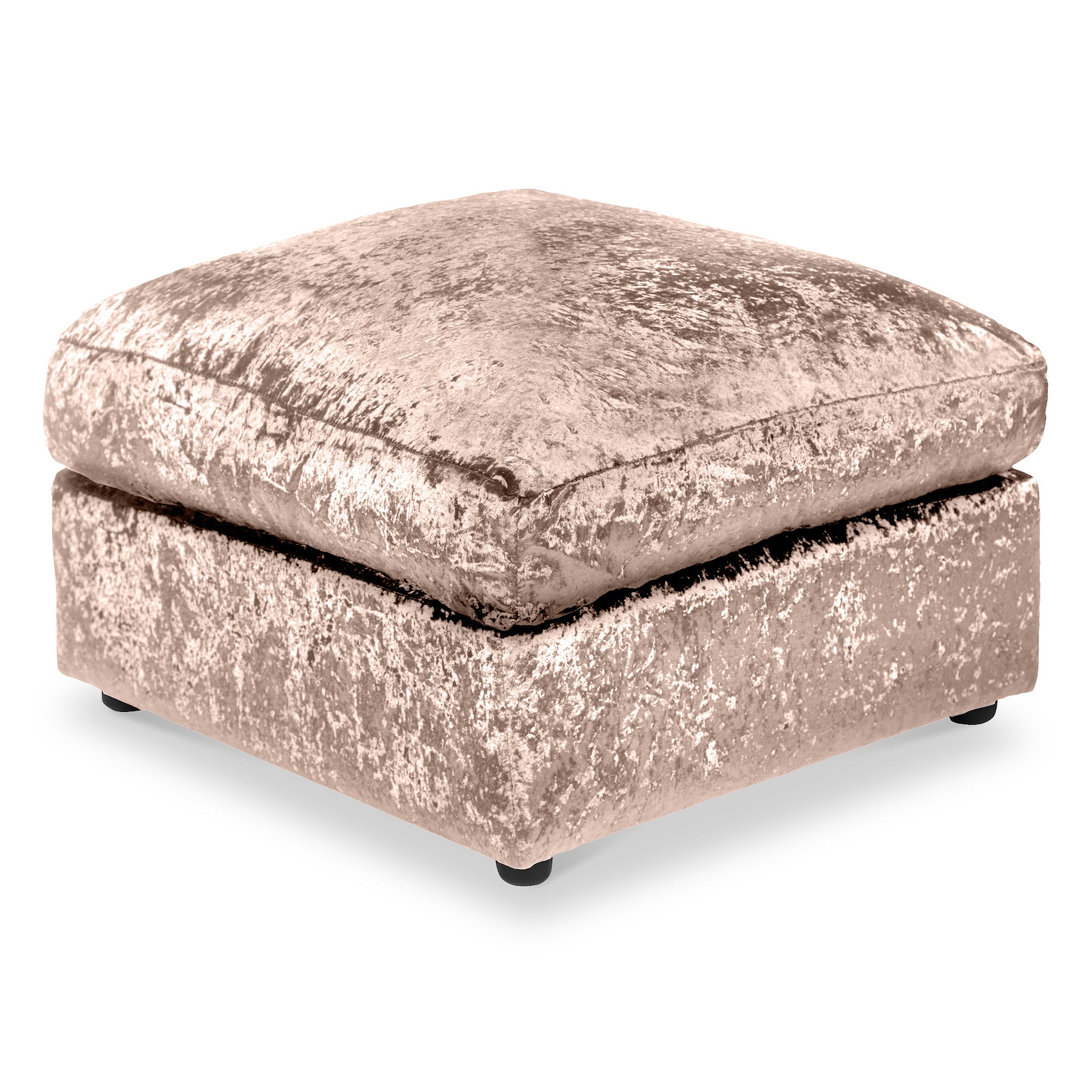 Tamara Mink Crushed Velvet Footstool from Roseland furniture