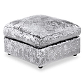 Tamara Silver Crushed Velvet Footstool from Roseland Furniture