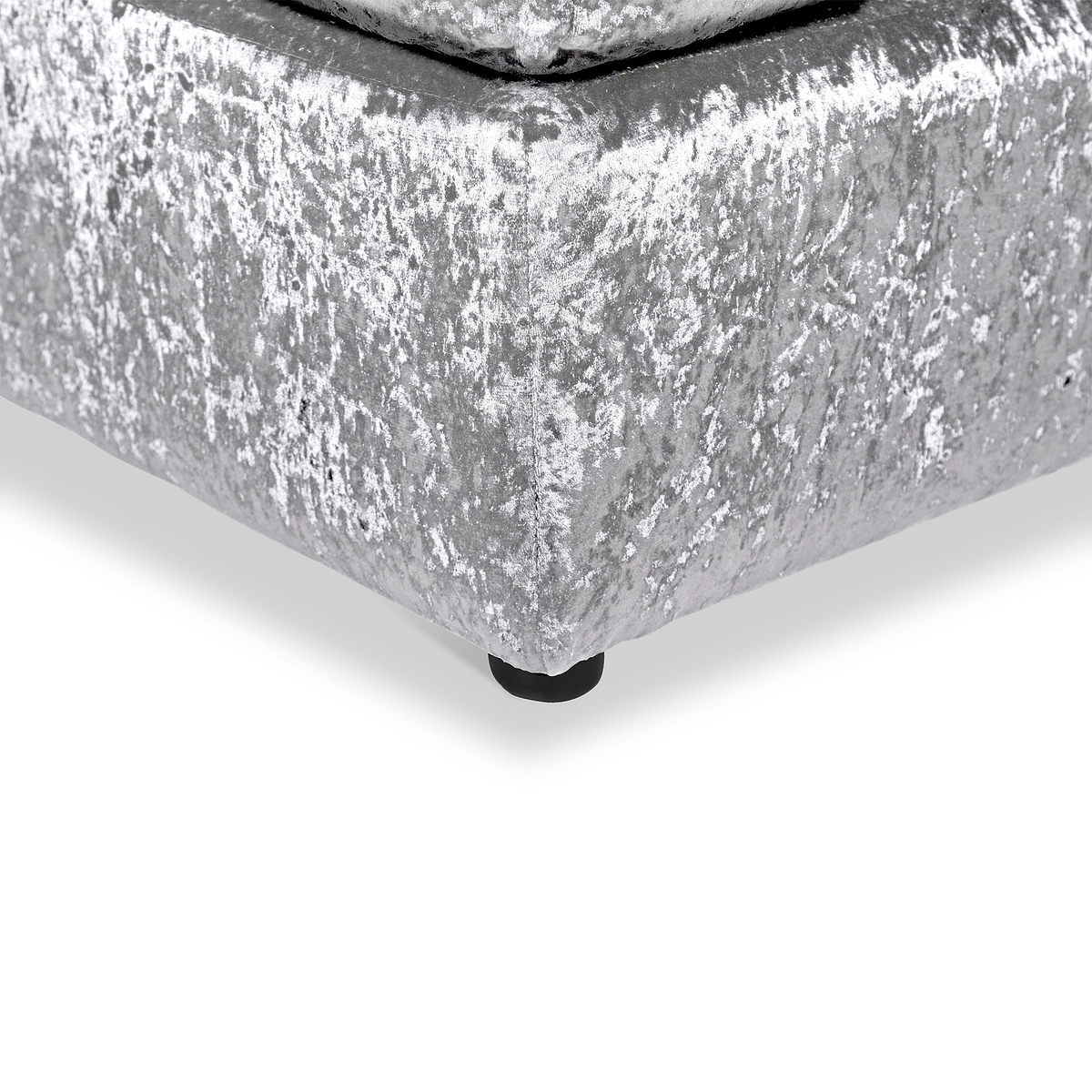Tamara Silver Crushed Velvet Footstool