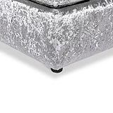 Tamara Silver Crushed Velvet Footstool