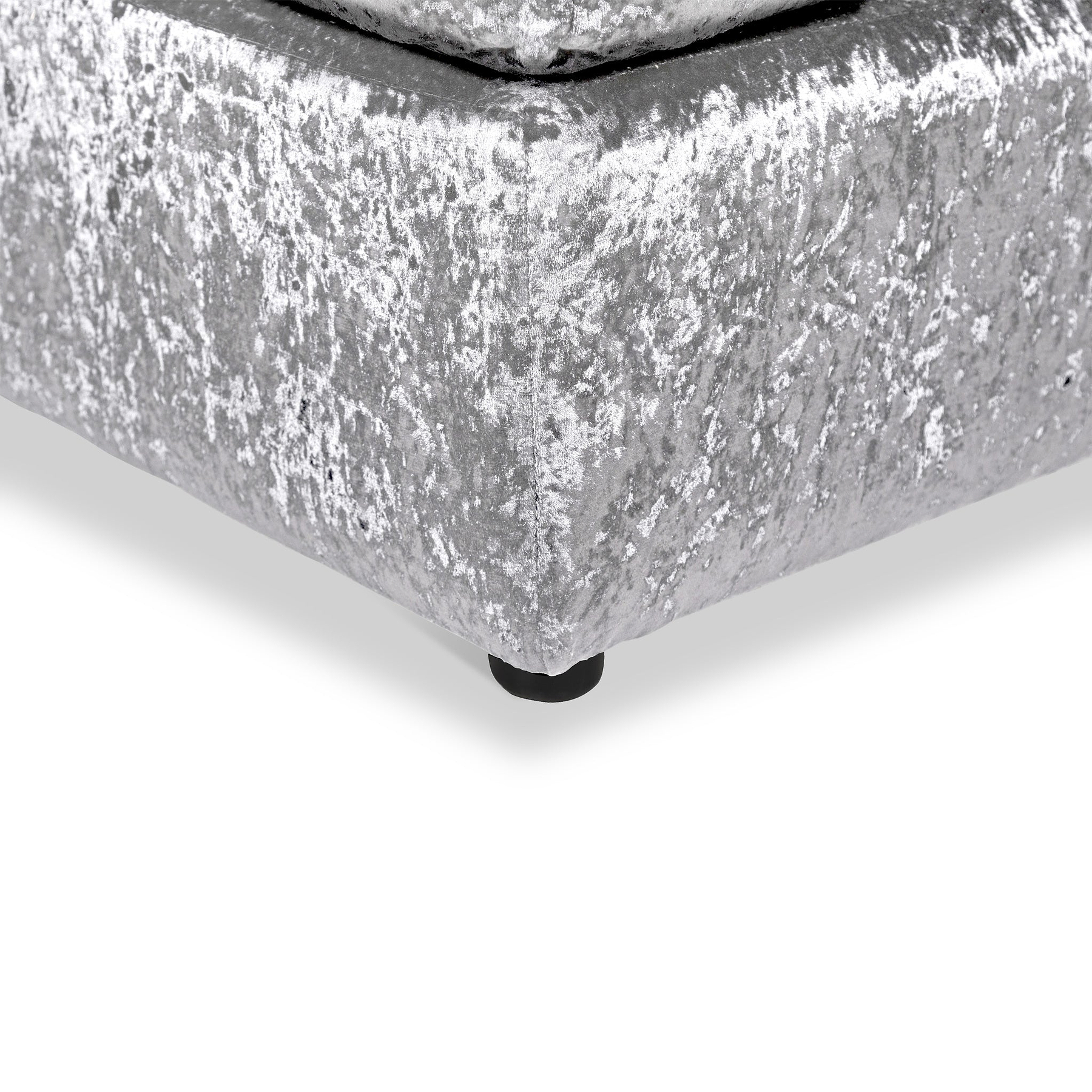 Tamara Silver Crushed Velvet Footstool