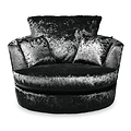 Tamara Black Crushed Velvet Swivel Armchair