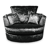 Tamara Black Crushed Velvet Swivel Armchair