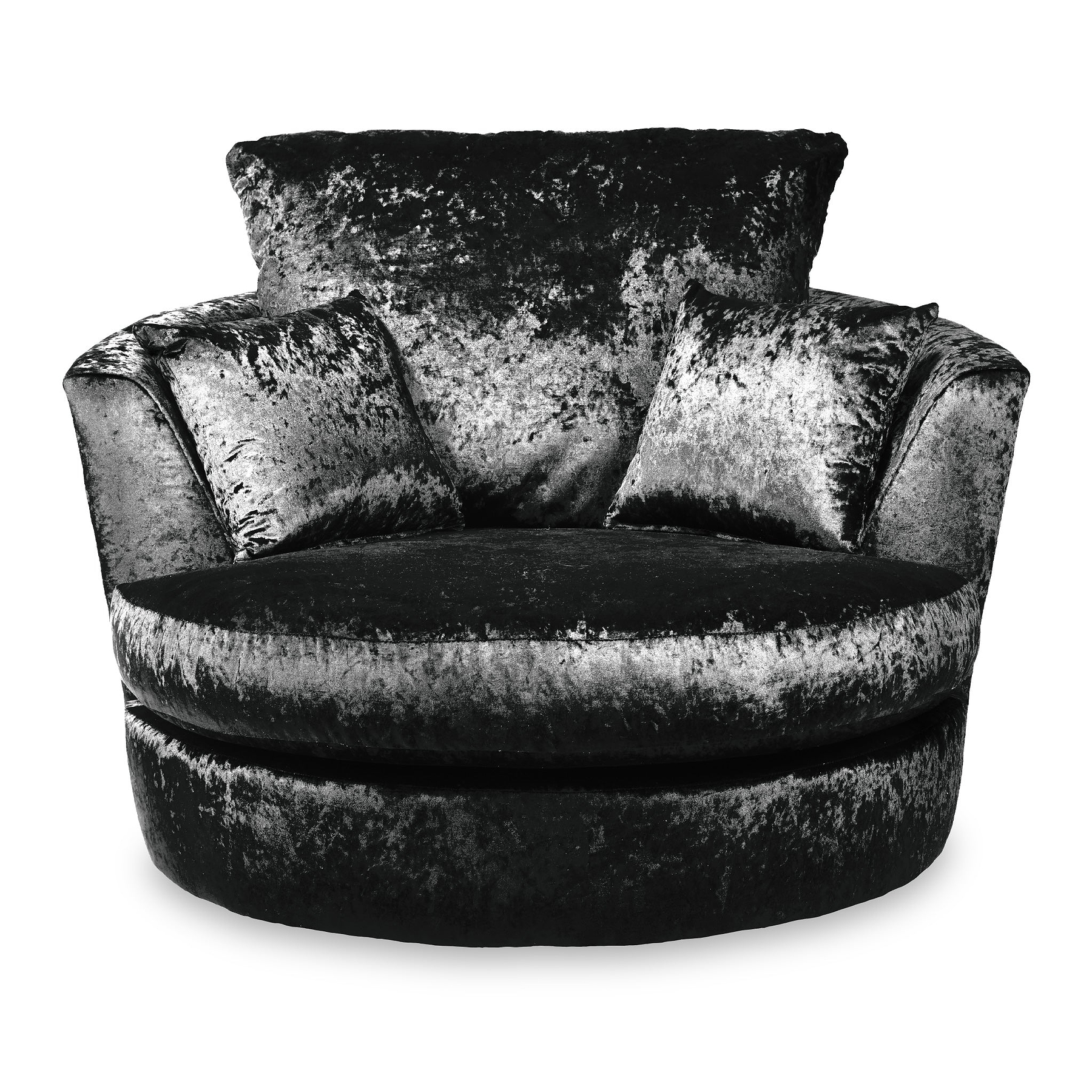 Tamara Black Crushed Velvet Swivel Armchair