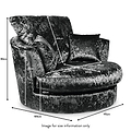 Tamara Black Crushed Velvet Swivel Chair dimensions