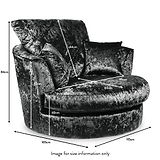 Tamara Black Crushed Velvet Swivel Chair dimensions