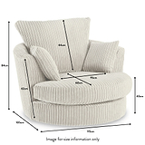 Bletchley Cream Jumbo Cord Swivel Chair dimensions